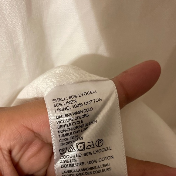 Tommy Bahama White Midi Tie Front Dress Linen Blend S - Picture 6 of 6